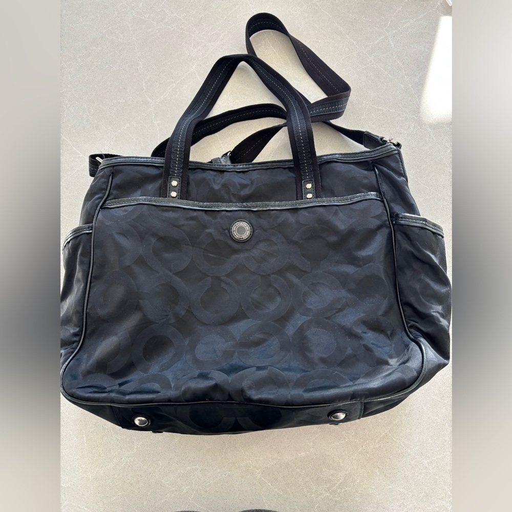 Black Coach Tote Diaper Bag
